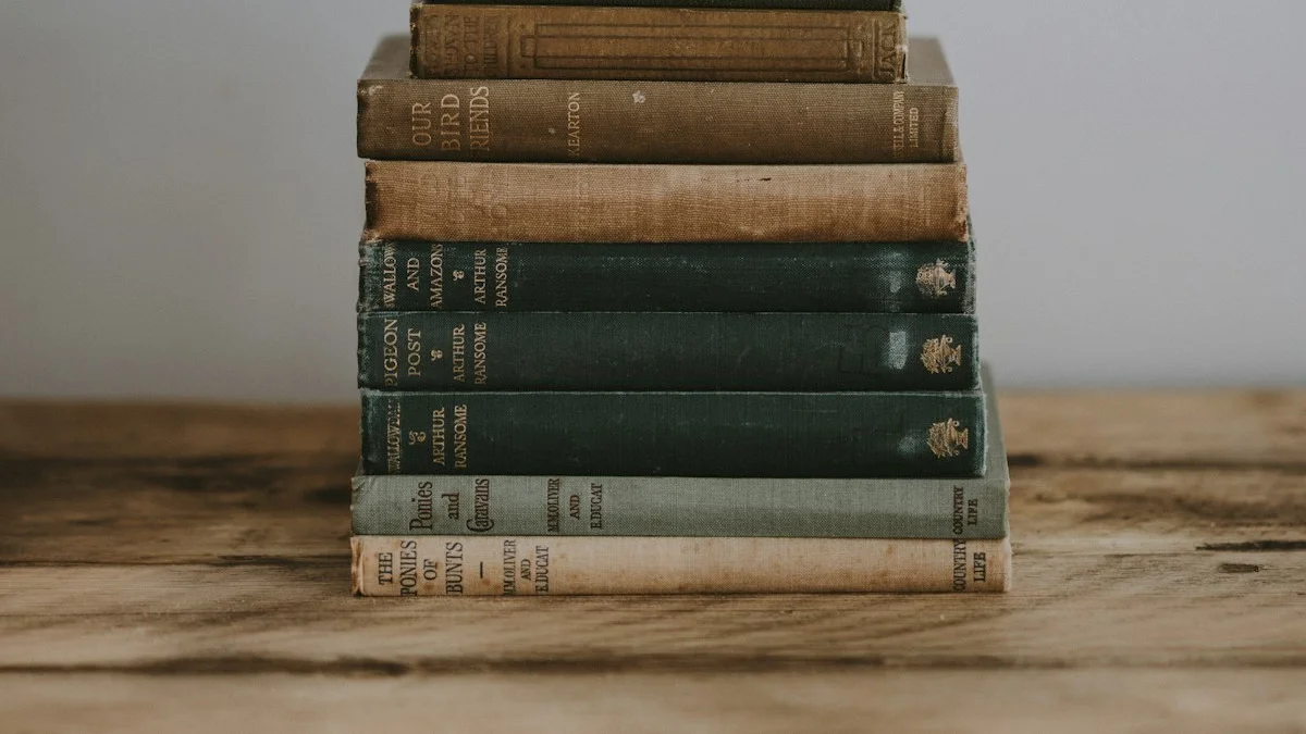 A neat stack of vintage hardbound books rests on a rustic wooden table. — a The Obsidian Key guide to Access Without Alignment Is a Curse: The Cost.