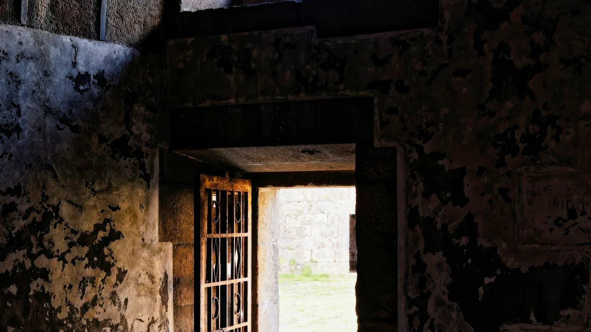 An open doorway pours daylight into a dark, weathered stone room. — a The Obsidian Key guide to Boundaries as Authorship Not Rudeness.