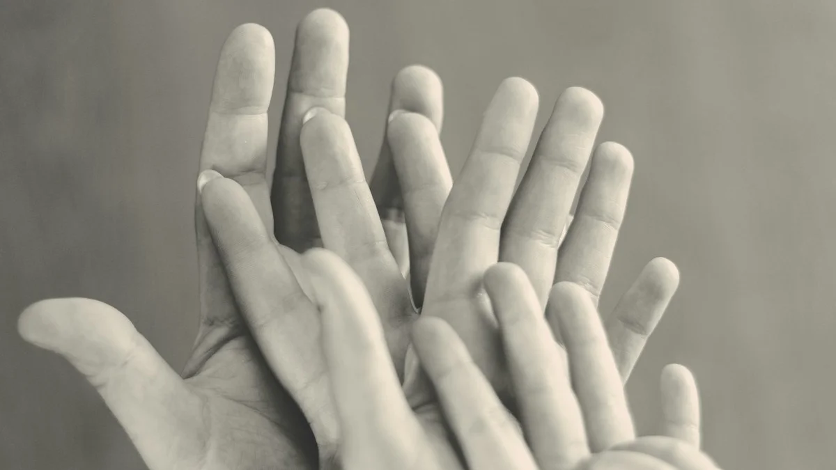 Layered hands of different generations overlap in a soft sepia-toned photograph. — a The Obsidian Key guide to The Family Sentence You Speak Without Knowing.