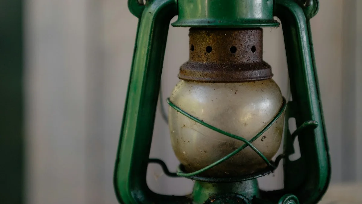 An old green kerosene lantern stands on a weathered wooden table. — a The Obsidian Key guide to The First Input of the Day Sets Your Tuning.