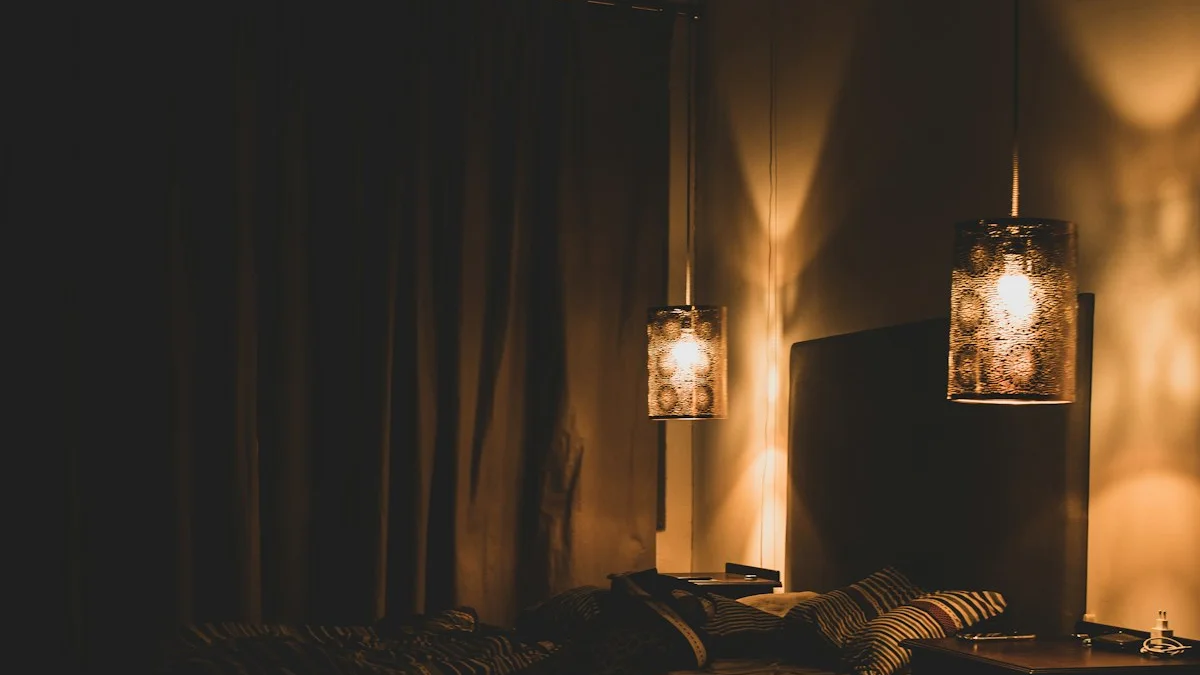 Two warm pendant lamps glow over a bed in a dark bedroom at night. — a The Obsidian Key guide to A Pre Sleep Routine That Hands the Night Its Orders.