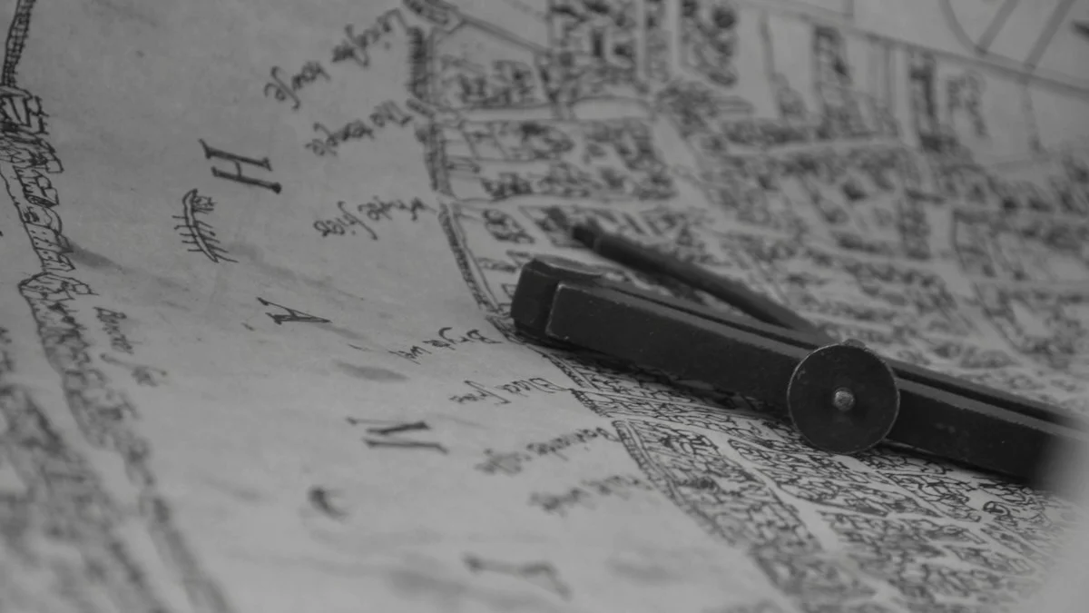 An antique map with a brass compass and handwritten notes. — a The Obsidian Key guide to Travel, Illness, and Chaos: The Ritual on Disrupted Days.