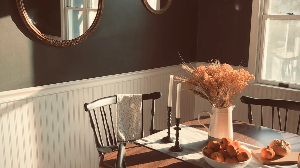 Morning sunlight falls across a quiet dining room with dark wooden chairs by the window. — a The Obsidian Key guide to Stillness Practice: The Skill of Sitting Below Thought.