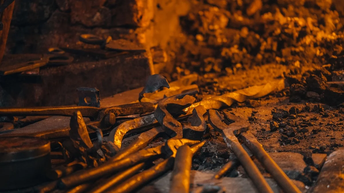 Bright orange flames break through blackened coals in a dark forge. — a The Obsidian Key guide to Why Armor Fails: Protection as Authorship.