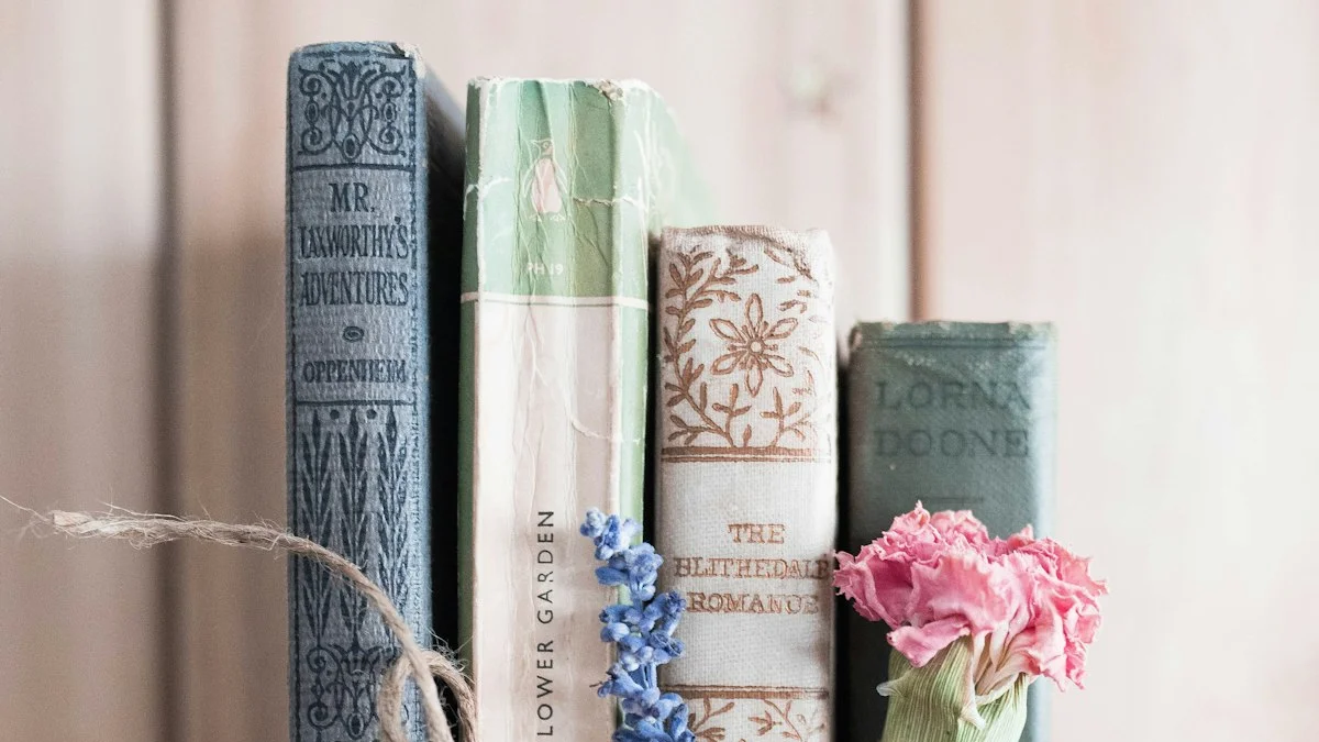 A bundle of old hardbound books tied with twine and dried flowers leans on a wooden wall. — a The Obsidian Key guide to Why the Knowledge Leaks: A History of Fragments.